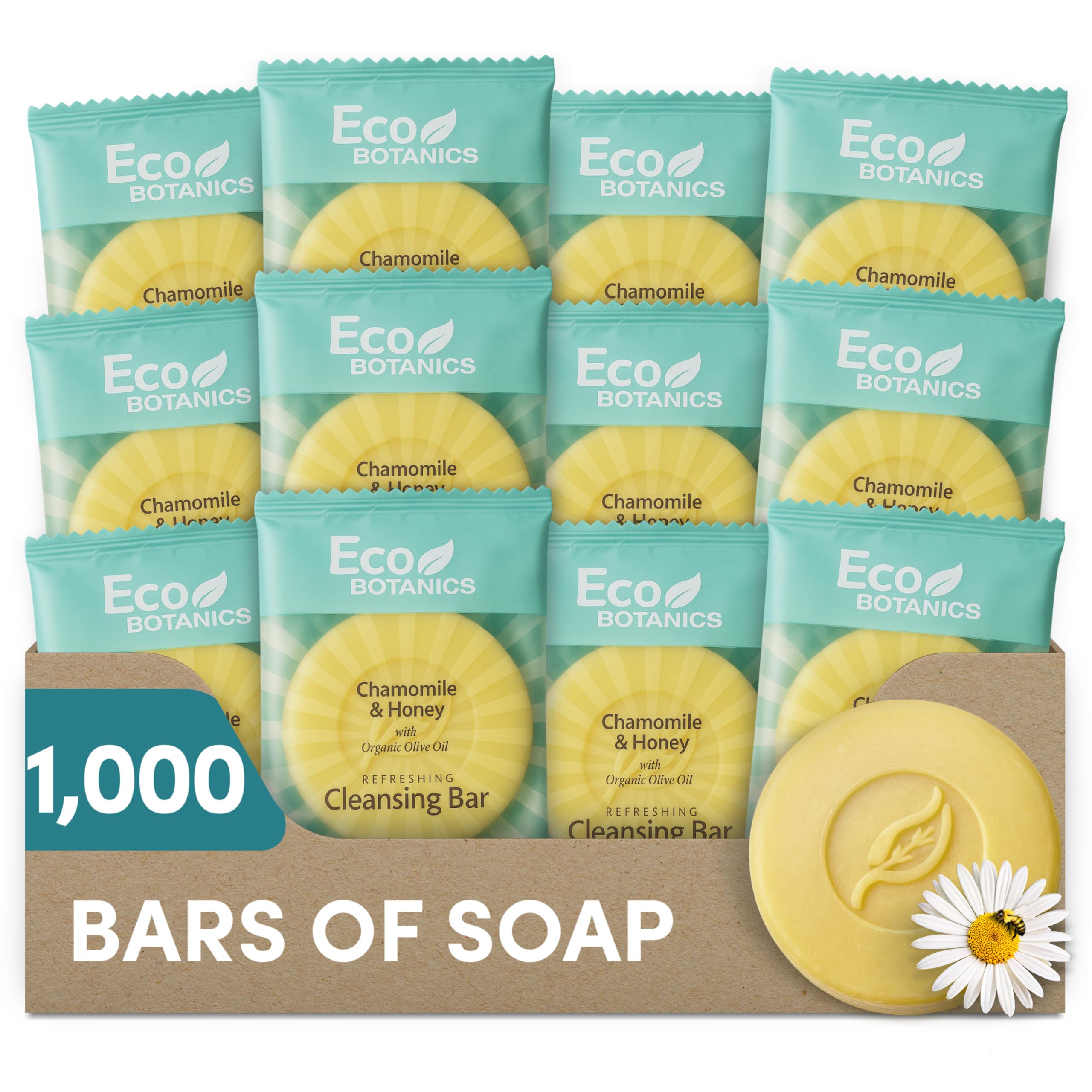 Eco Botanics Travel Size Hotel Body Bar 1000 Count 0.5 oz Bottles Guest Amenities for Hotels Vacation Rentals and Short Term Rentals Paraben Free