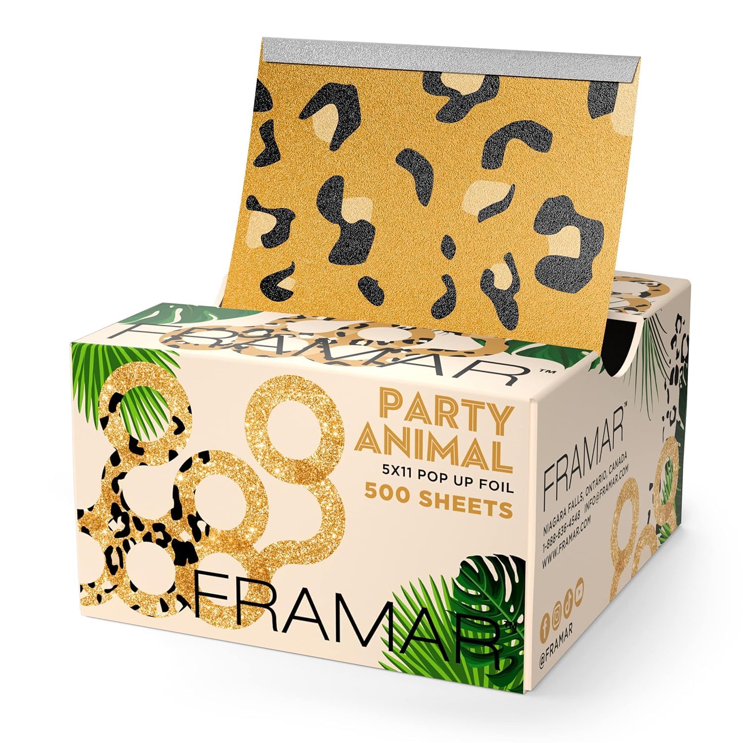 Framar Party Animal Pop Up Hair Foil, Aluminum Foil Sheets, Hair Foils For Highlighting - 500 Foil Sheets