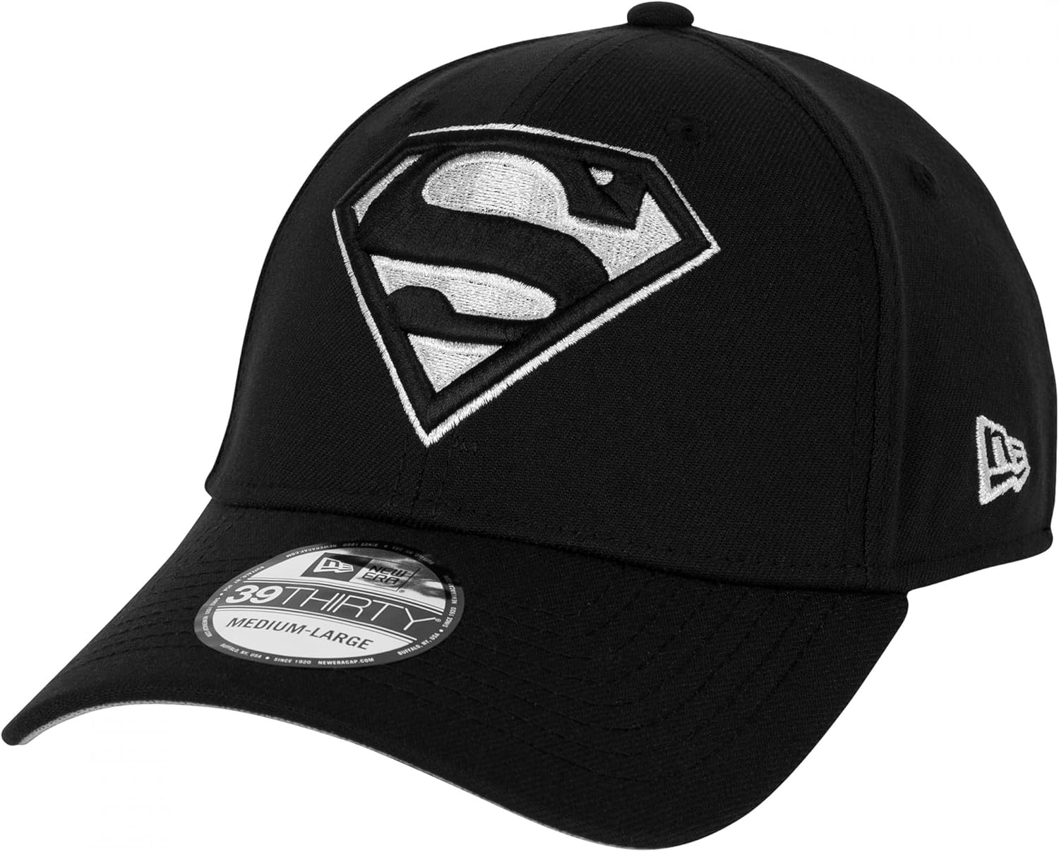 New Era Superman Logo Grey Contrast Stitching 39Thirty Fitted Hat