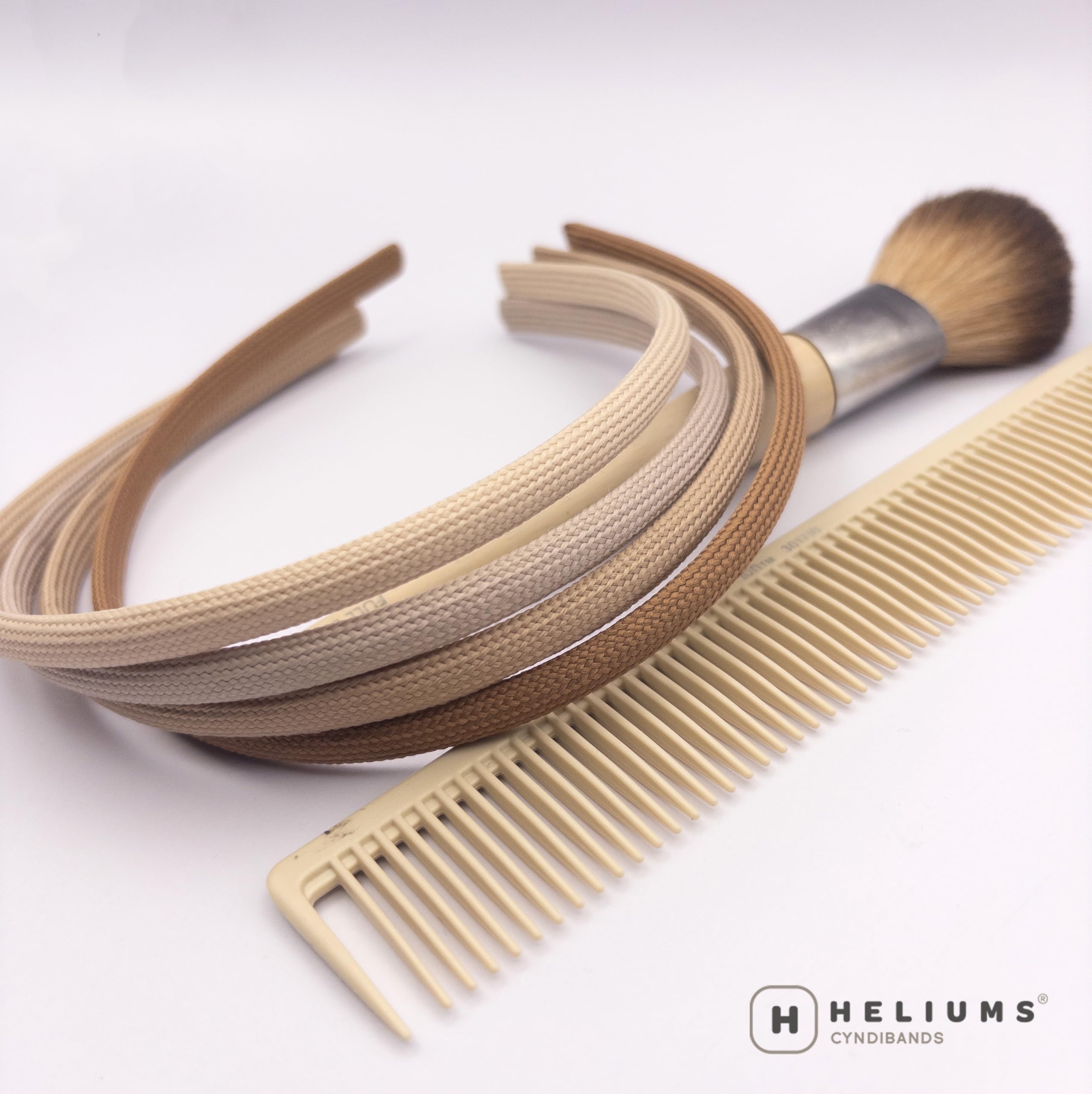 Heliums Thin Headbands - Blonde - 8mm Fabric Covered Plastic Hairbands,4 Count, Skinny Alice Bands, 4 count (Pack of 1) - Image 3