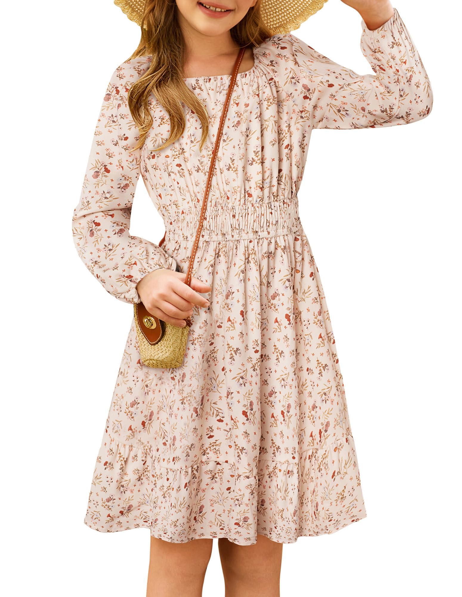 Robe mi-longue à imprimé Floral pour femmes tenue élégante style Boho manches courtes vacances