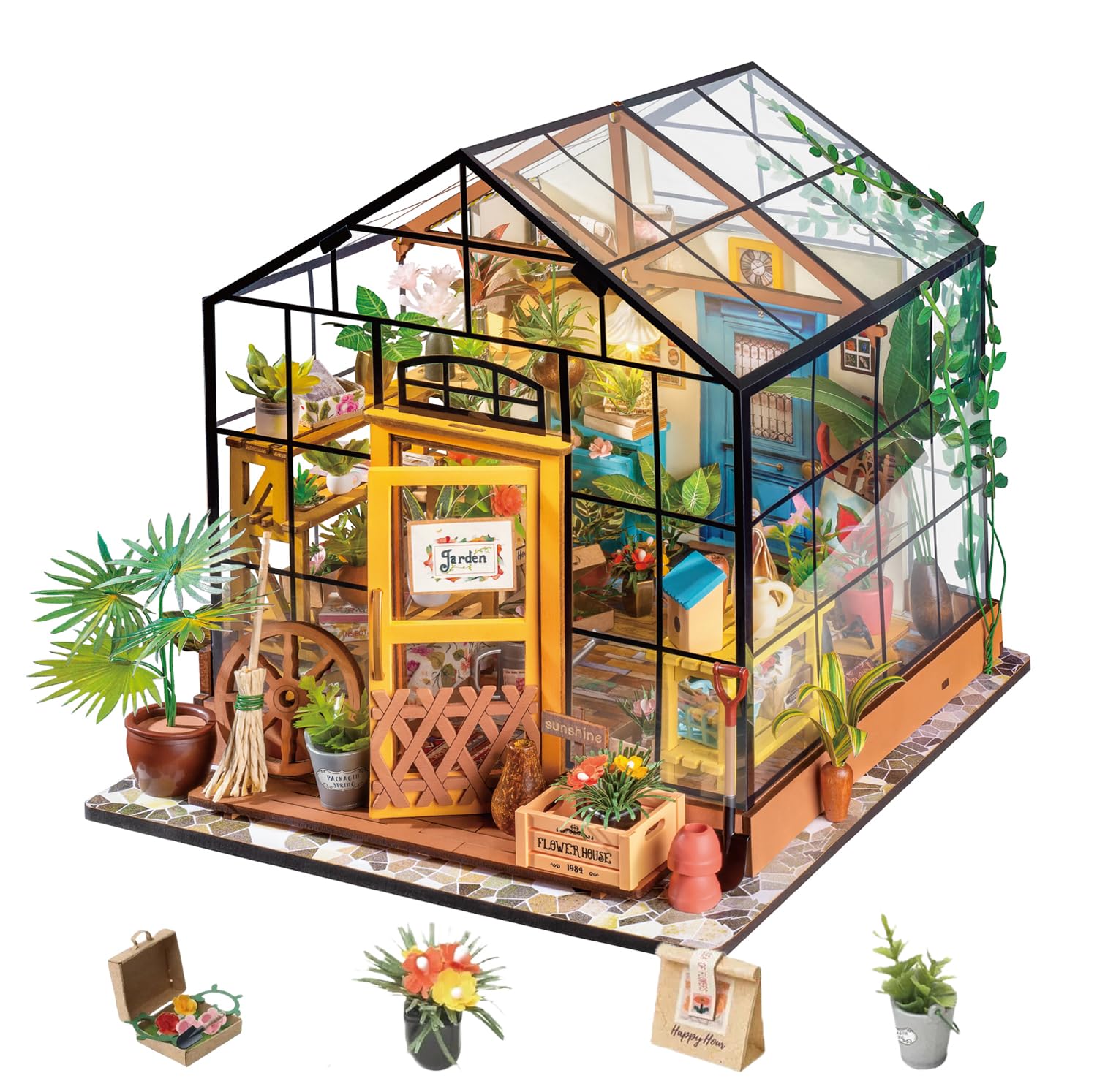 Rolife Casa de Muñecas en Miniatura Maquetas-DIY Miniature House-Cathy's Flower House-Decoración de Escritorio-Regalos Fiesta de Reyes para Mujeres Diseñadores (DG104)