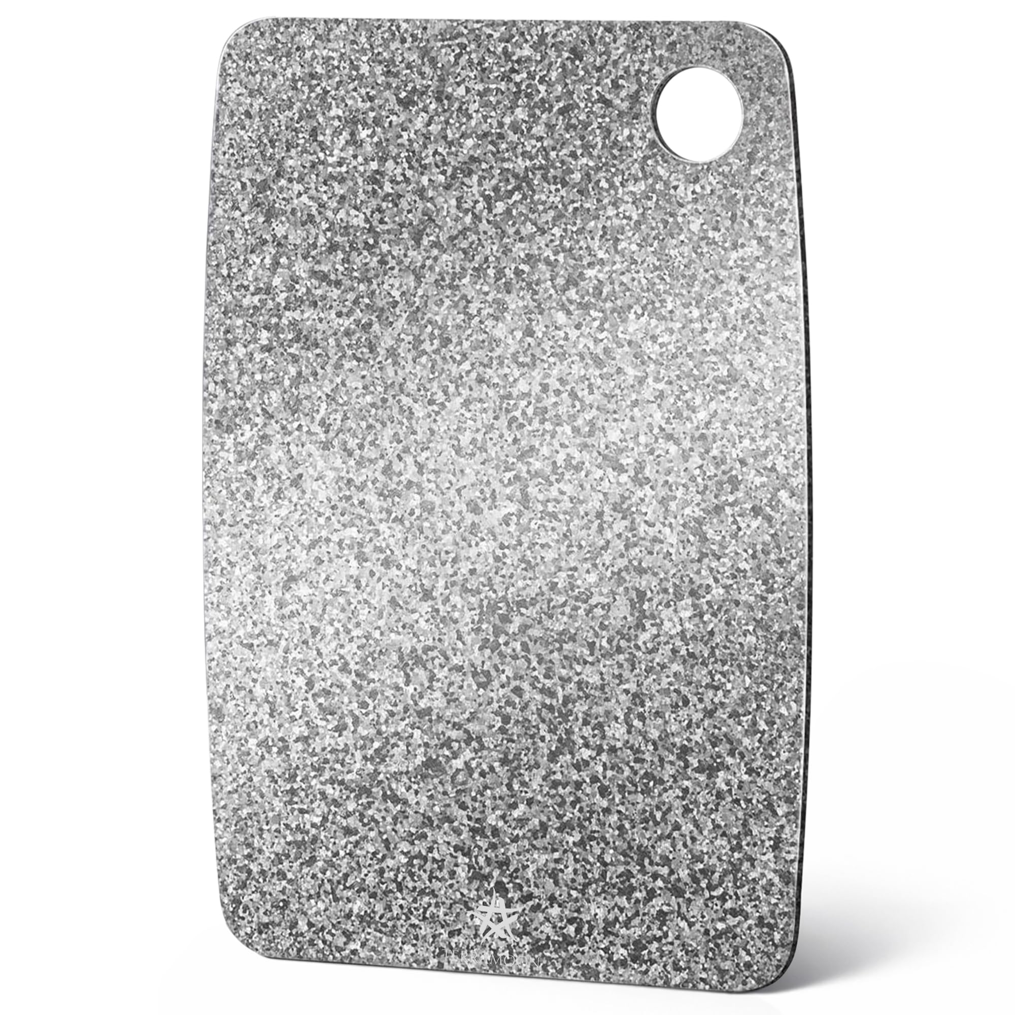 Ice Crystal Titanium Chopping Board, 23 × 34 cm, Non-Porous Ultra-Durable Kitchen Prep Surface, Lightweight Metal, Dishwasher Safe, 1.5 mm Thickness