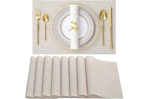 SENDAY Placemats Set of 8 Wipeable Heat-Resistant Washable Placemats