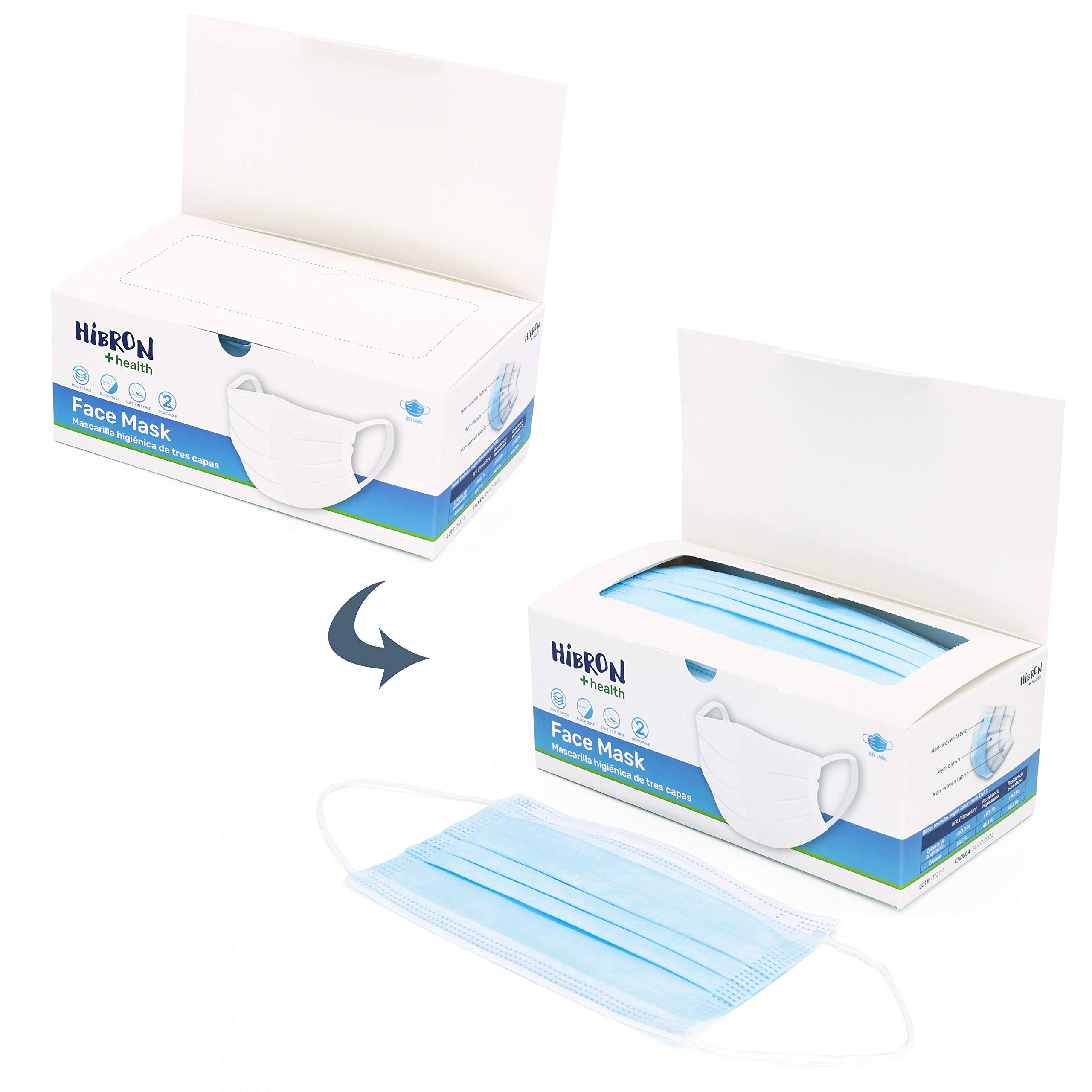 600 Mascarillas Desechables Homologadas CWA 17553: 2020 con Método de Ensayo BFE: EN14683:2019 en España, BFE > 99%