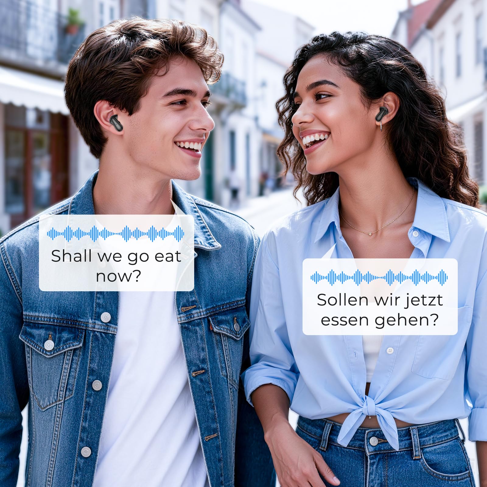 MS102 Ki Übersetzer Kopfhörer, 3-in-1 Übersetzungskopfhörer mit echtzeit übersetzung, 150 Sprachen Kopfhörer Übersetzer Echtzeit mit App, 50H Open Ear kopfhörer für iOS und Android, Reisen und Reisen