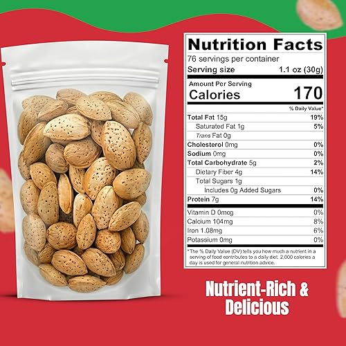 Miniatura 2 de We Got Nuts - Almendras de California Jumbo con cáscara, 5 libras (80 onzas), almendras crudas kosher de alta calidad - Bocadillo natural y