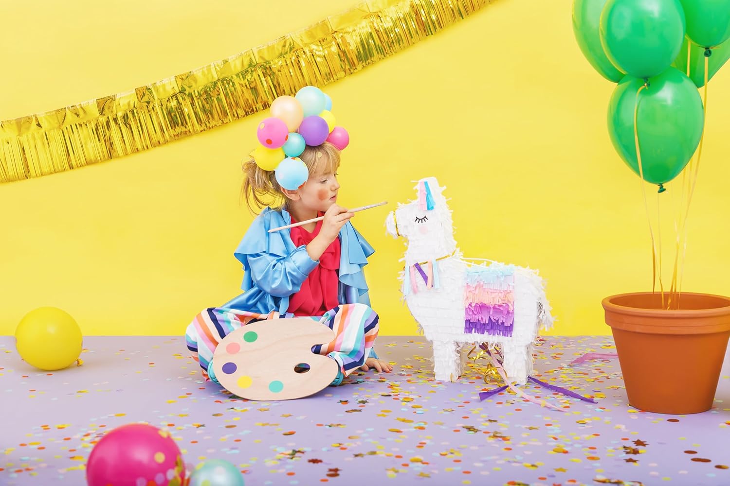 PartyDeco Pinata Lama 41 x 49.5 x 10 cm Birthday Party for Toddlers Birthday Party Decoration