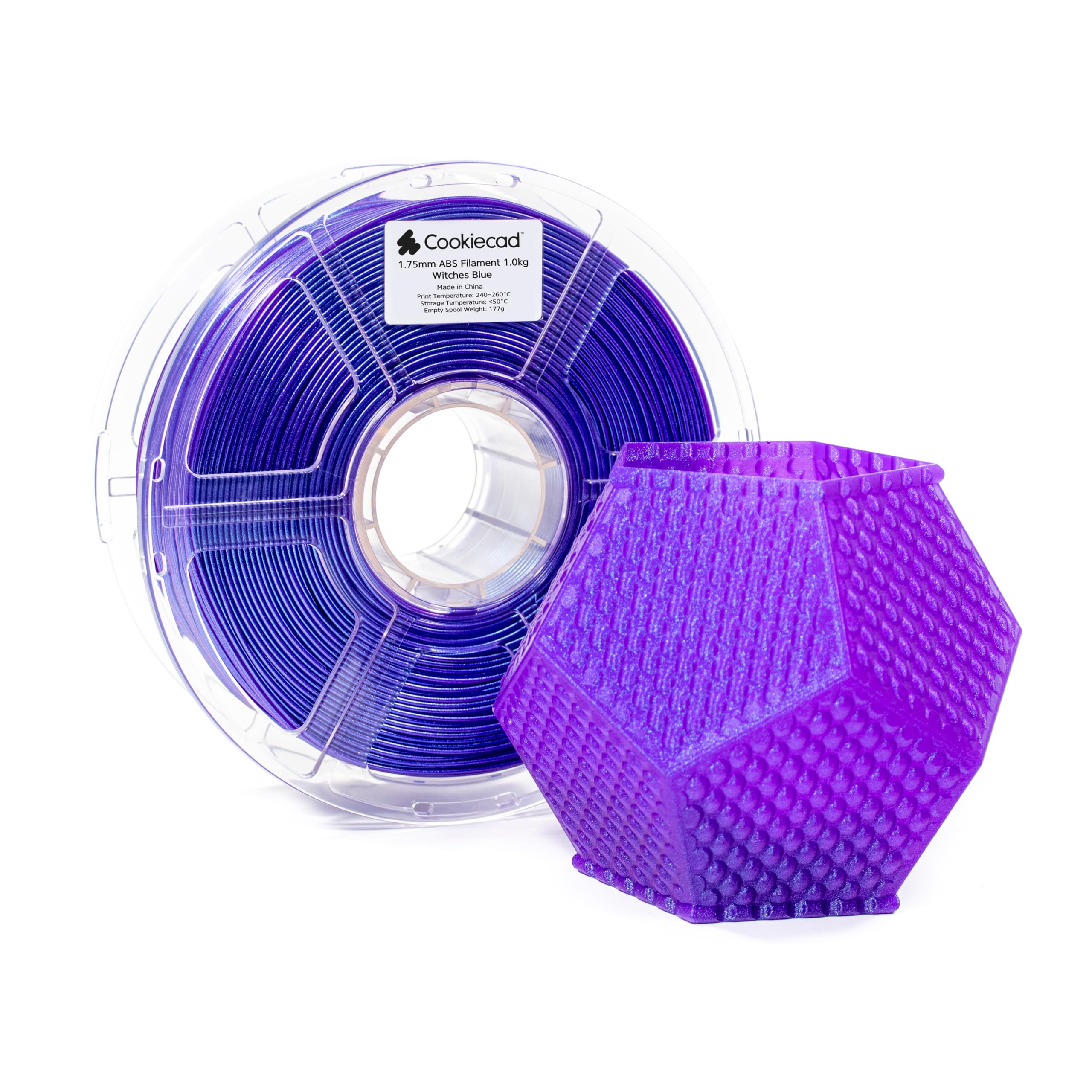 Cookiecad ABS Filament 1.75mm 1kg Iridescent 3D Printer Filament - Witches Blue Elixir ABS