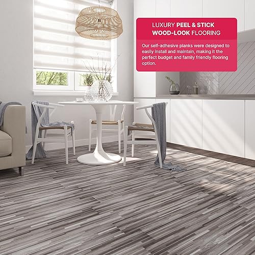 Miniatura 10 de LUCiDA SURFACES Azulejos de piso de vinilo de lujo, azulejos de despegar y pegar para instalación de bricolaje, muestra de tablón de aspecto de