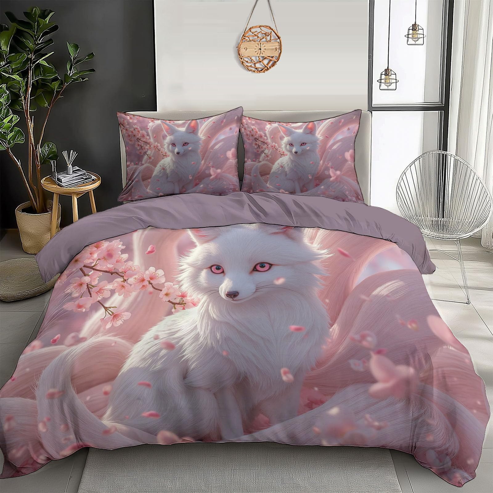Housse de couette fleurs de pêcher pour décorer une chambre d'enfant féerique et colorée