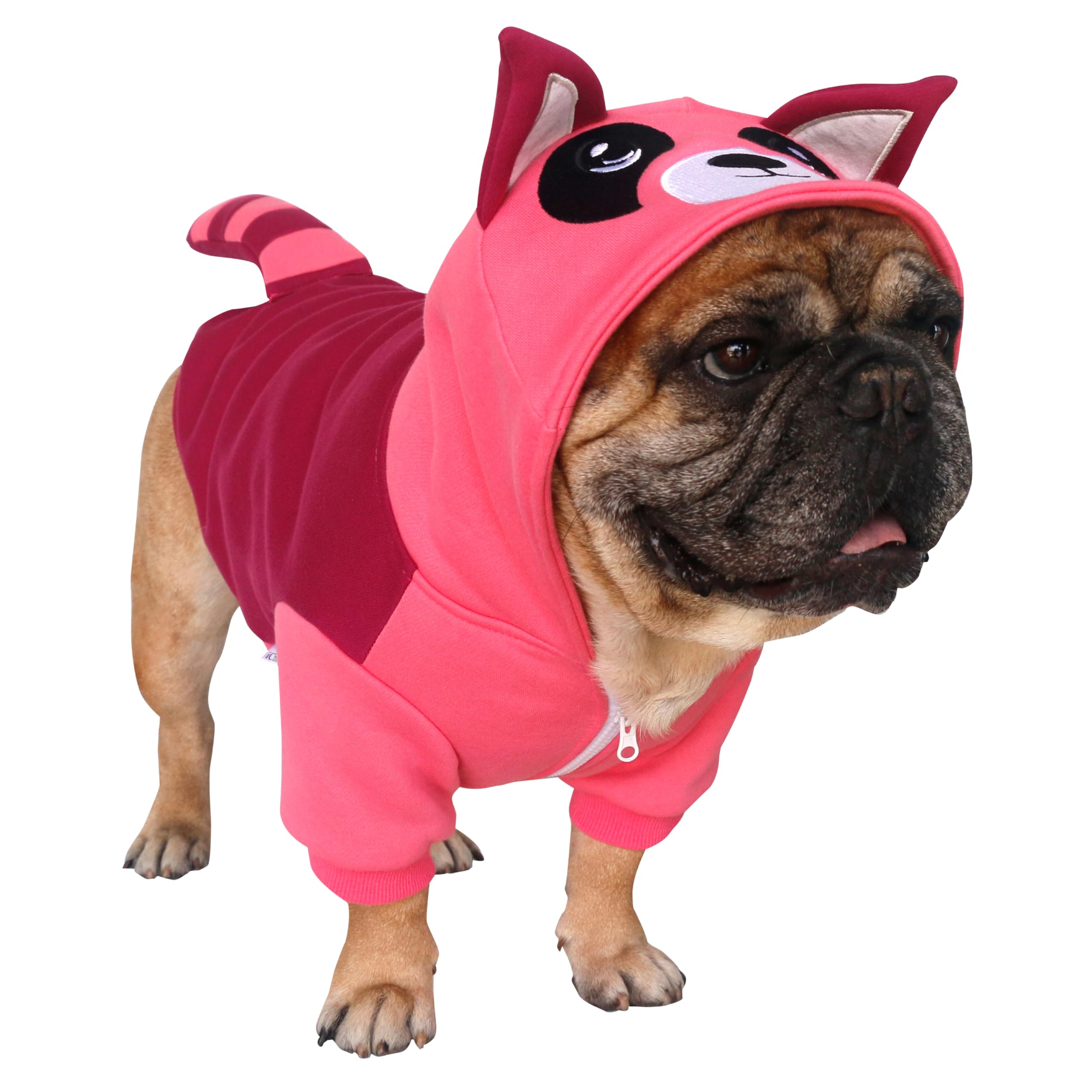 iChoue French Bulldog Raccoon Halloween Costumes Clothes Hoodies for Medium Dogs Cold Weather Winter Coats Frenchie English Pug Boston Terrier