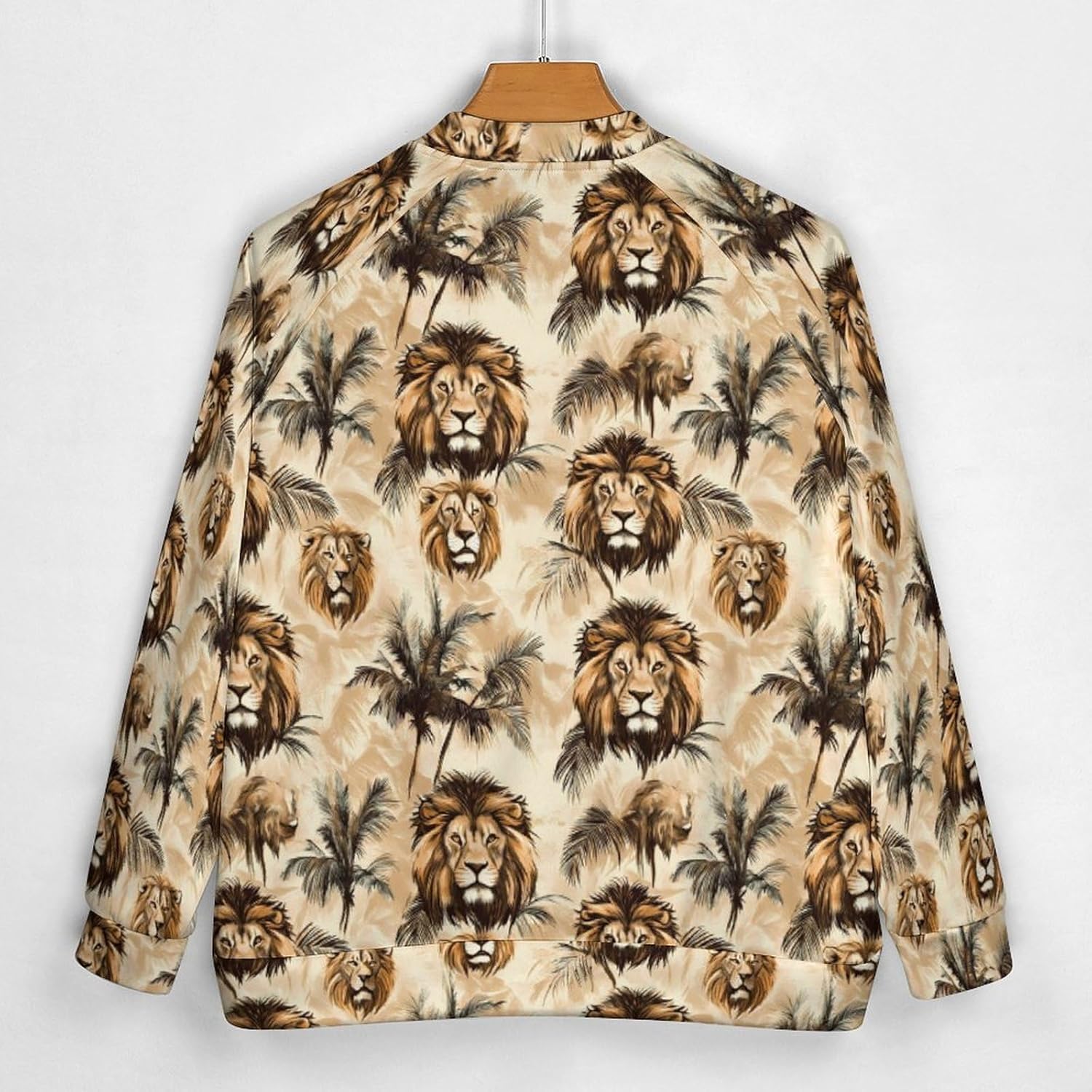 Lion Baseball Jacket Casual Sportswear Bomber Jacket Coat for Men Women