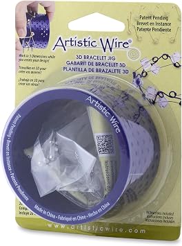 Artistic Wire 3D Bracelet Jig, with 20 Pegs 22 mm / 0.86 in, L x 4 mm / .15 in, O.D. and Holder Tubes