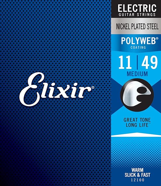 Elixir® Strings Electric Guitar Strings w POLYWEB Coating, Medium (.011-.049)