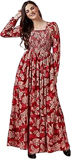 sheetal associates Women's Maxi Floral Print Crepe Regular Sleeves Casual Dress-picture-25
