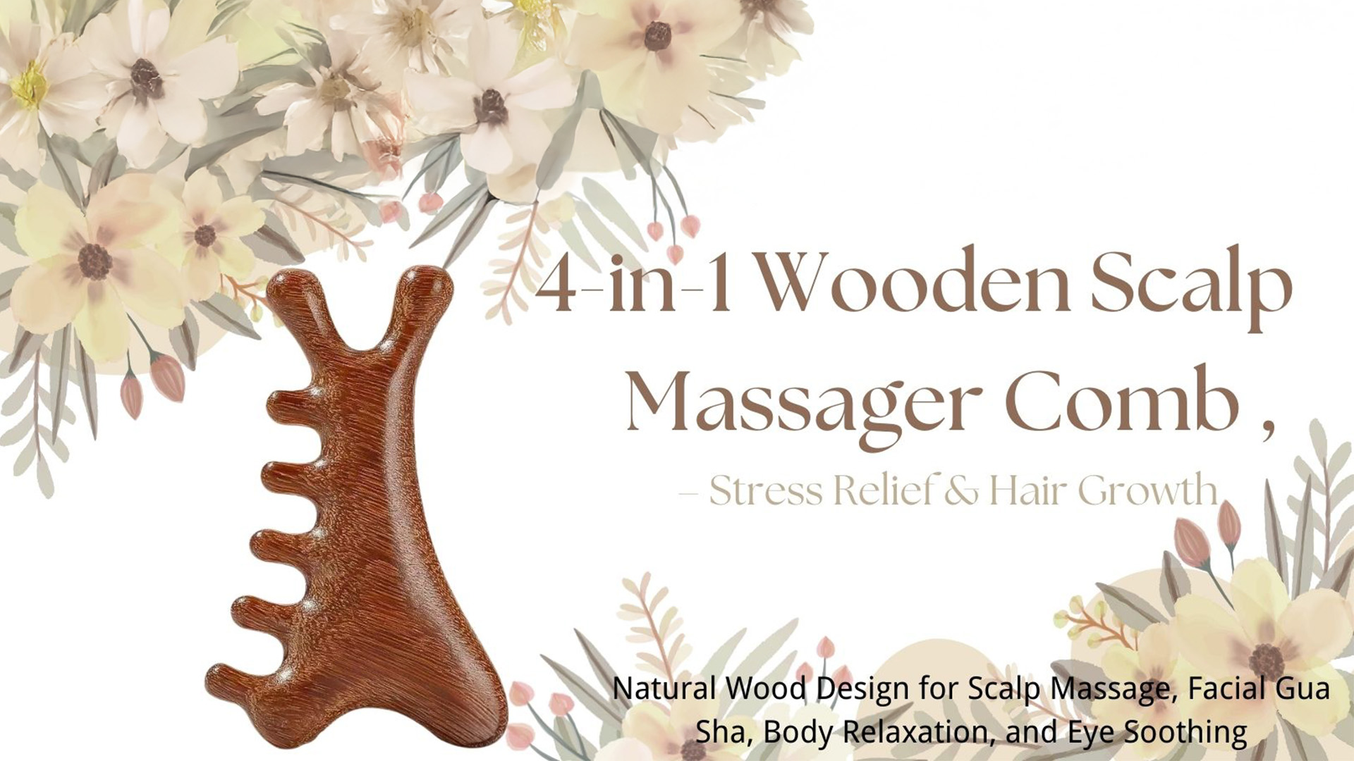 Amazon.com: Tinuos 4-in-1 Wooden Scalp Massager Comb – Hair Growth