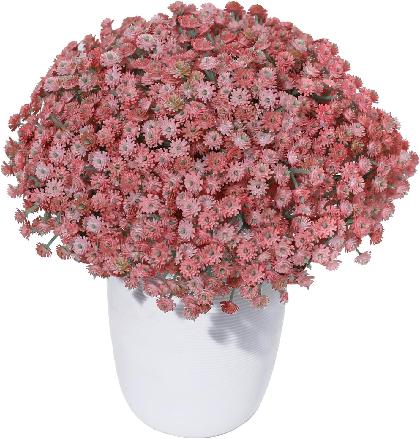30 Pcs Pink Artificial Baby's Breath Flowers, Lifelike Rubber Fake Gypsophila Bouquets, 8.26" Short Stems with 1350 Blooms for Wedding Centerpieces, DIY Floral Arrangements & Home Decor