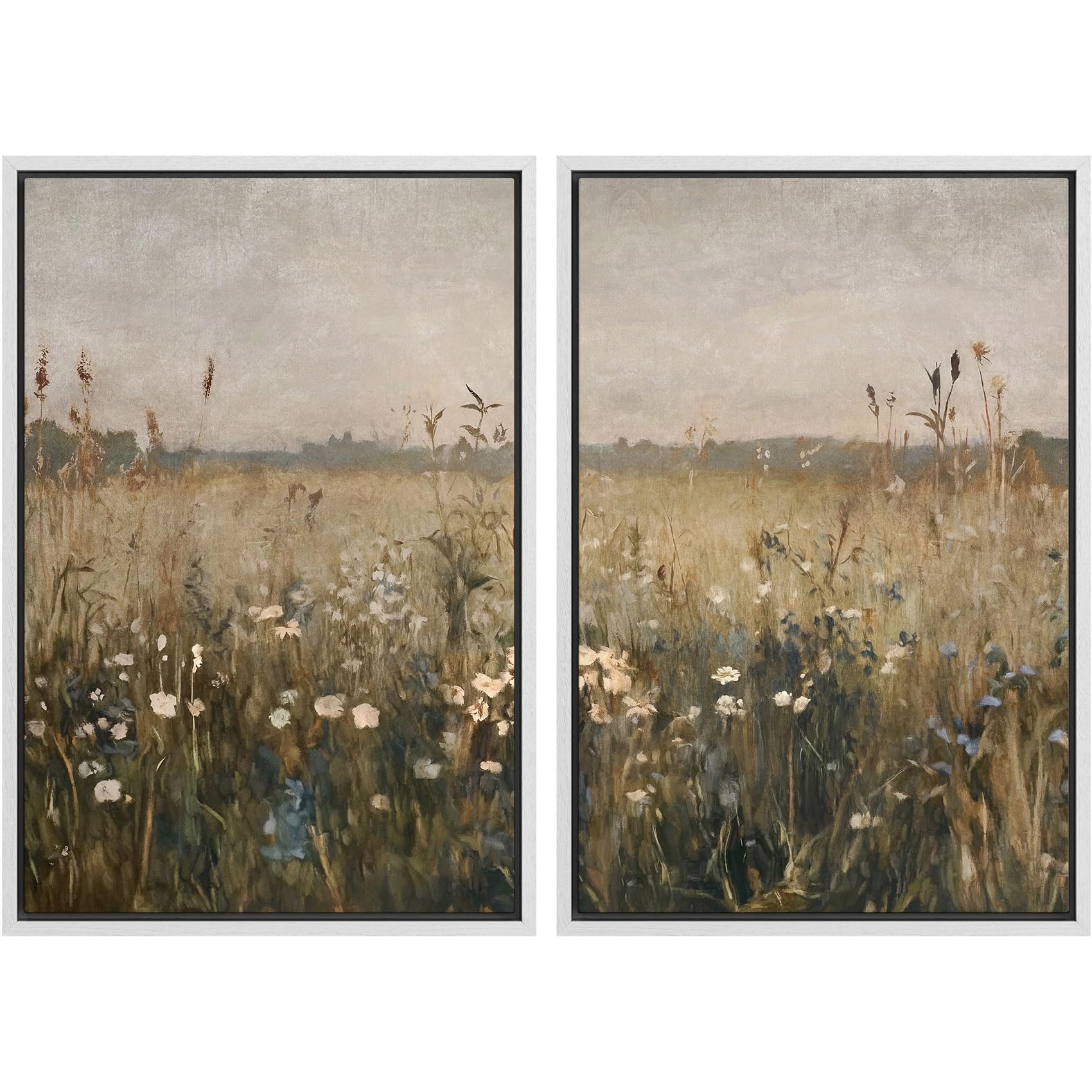 MUDECOR Framed Canvas Print Wall Art Set Watercolor Pastel Green Tan Landscape Abstract Shapes Illustrations Modern Art Decorative Contemporary for Living Room, Bedroom, Office - 16"x24"x2 Natural — view 89
