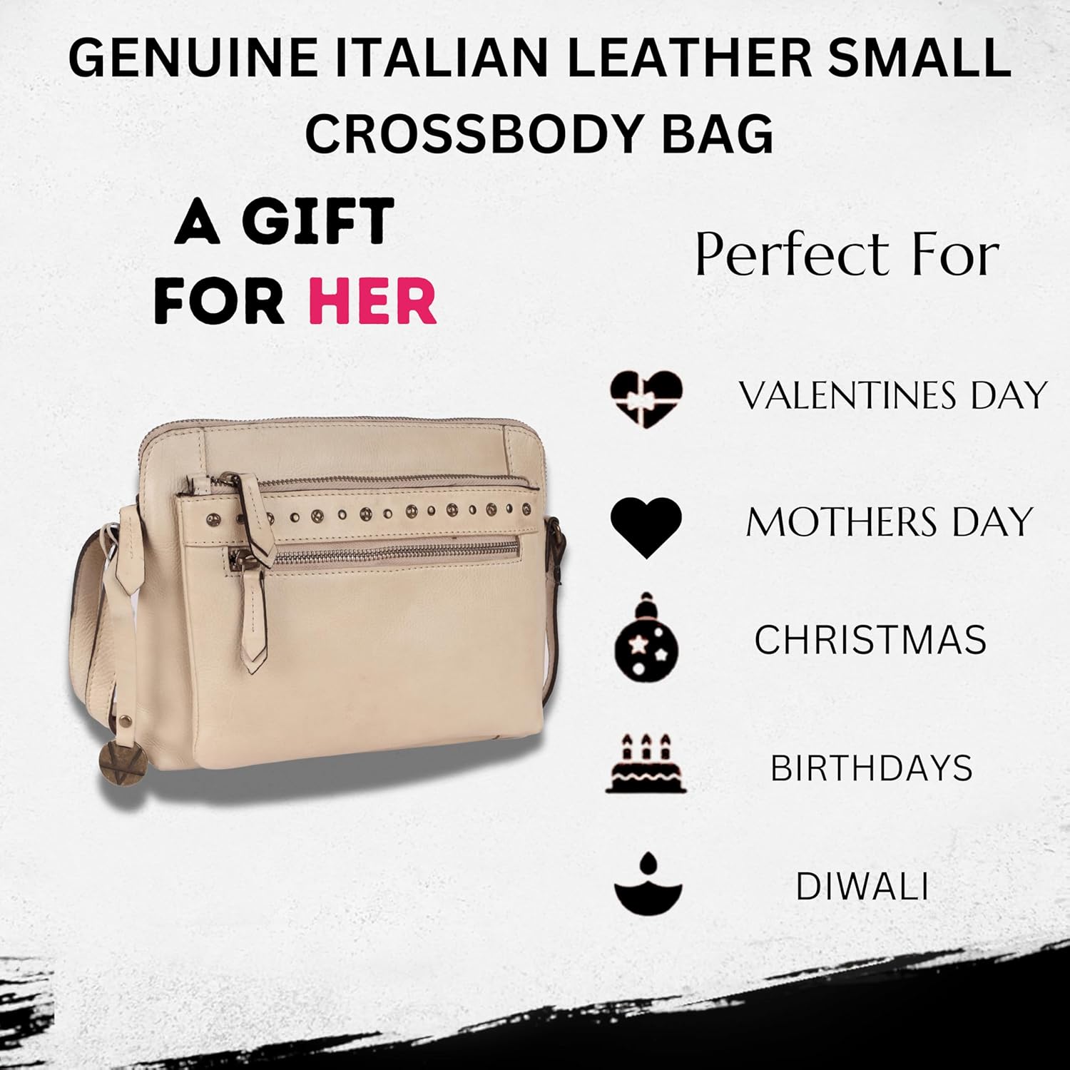 Genuine Italian Leather Boho Studded Shoulder Sling Bag - Stylish, Durable, & Perfect for Everyday Use for women - Image 5