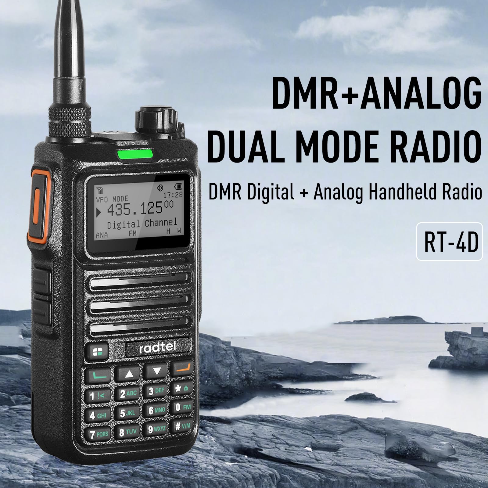 Radtel RT-4D DMR Radio – Walkie Talkie Digitale, Modalità Doppia Analogico/Digitale, 1024 Canali, Doppio Slot Temporale, Comunicazione Radioamatoriale