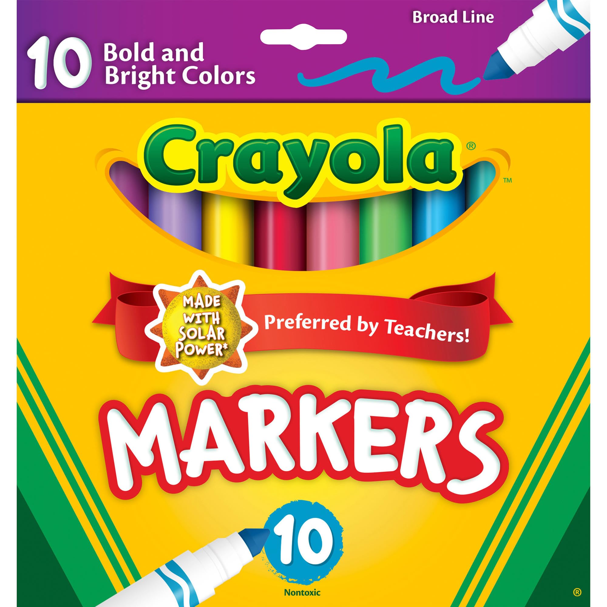 6 Pack Broad Line 10-Color Marker Set (Product Catalog: Writing & Drawing Mediums)