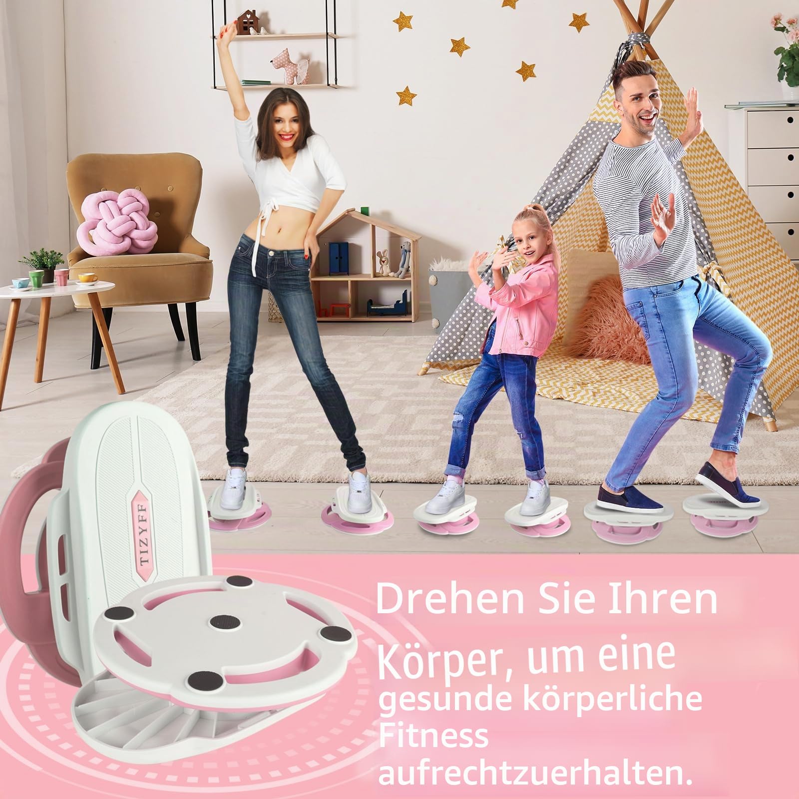 Taillentwister, TIZYFF Sportgeräte zuhause Twist-Waist Disc Board Balancer Geräuschloses Board für Taille, Arme, Beine, Hüften-Übungen, Fitness Indoor/Outdoor.…