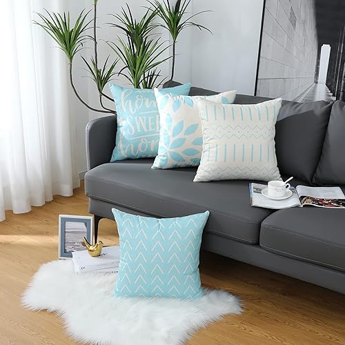 Vista 23 de Homefeelzydys Fundas de almohada de 18 x 18 pulgadas, fundas de almohada de 18 x 18 pulgadas, fundas de almohada cuadradas, juego de 4 fundas