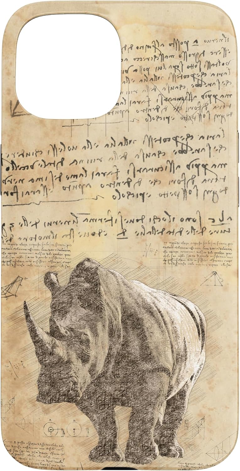 Unique Rhinoceros Illustration For Women Rhino Zoo Keeper Case for iPhone 13 Pro