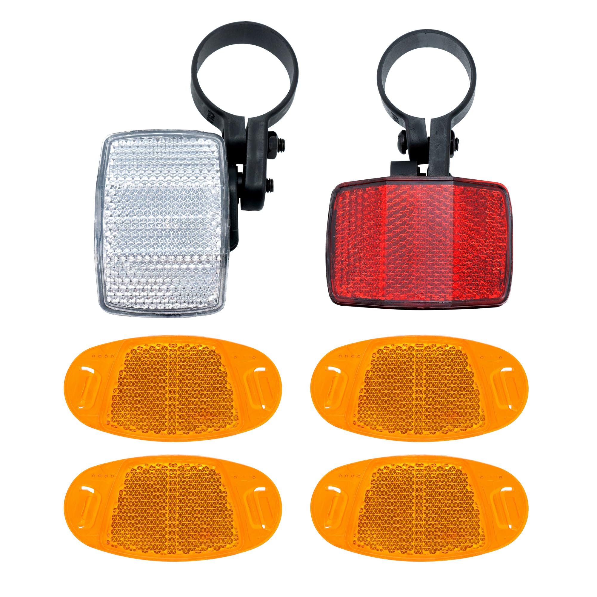 Bike Reflector, 6PCS Front and Rear Bicycle Warning Reflectors Kit