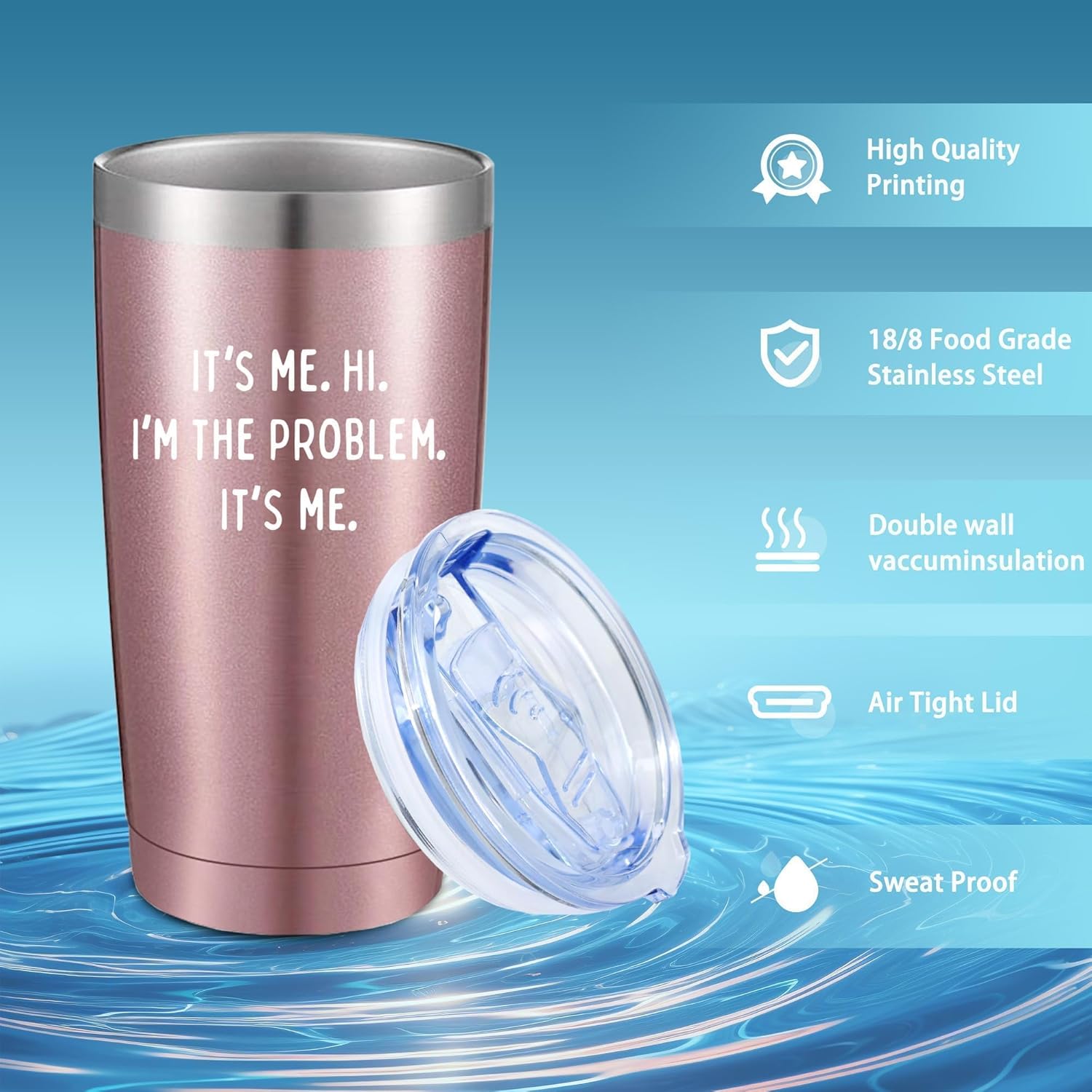 ATHAND It's Me. Hi. I'm The Problem,Music Lover Gift,Fans Merch,20 Oz Stainless Steel Insulated Iced Coffee Tumble,Funny Travel Coffee Mug Cup Water Bottle,Birthday Gifts for Music Lovers Women Men - Image 2