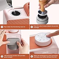 Vista 4 de CIARRA Bloombox Compact Single Serve Coffee Maker, 15 Bar Rich Flavor Brew Espresso Coffee Machine for Travel Camping RV Office Home, Easy to use