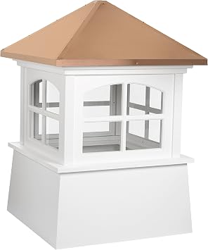 Good Directions 2118HV Huntington PVC Vinyl Cupola with Polished Copper Roof, 18-Inch x 25-Inch