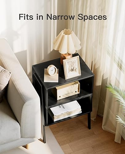 Miniatura 6 de Pipishell Mesas de noche, mesitas de noche apilables de bambú, mesas auxiliares de bambú para dormitorio y sala de estar, mesa auxiliar, juego de 2,