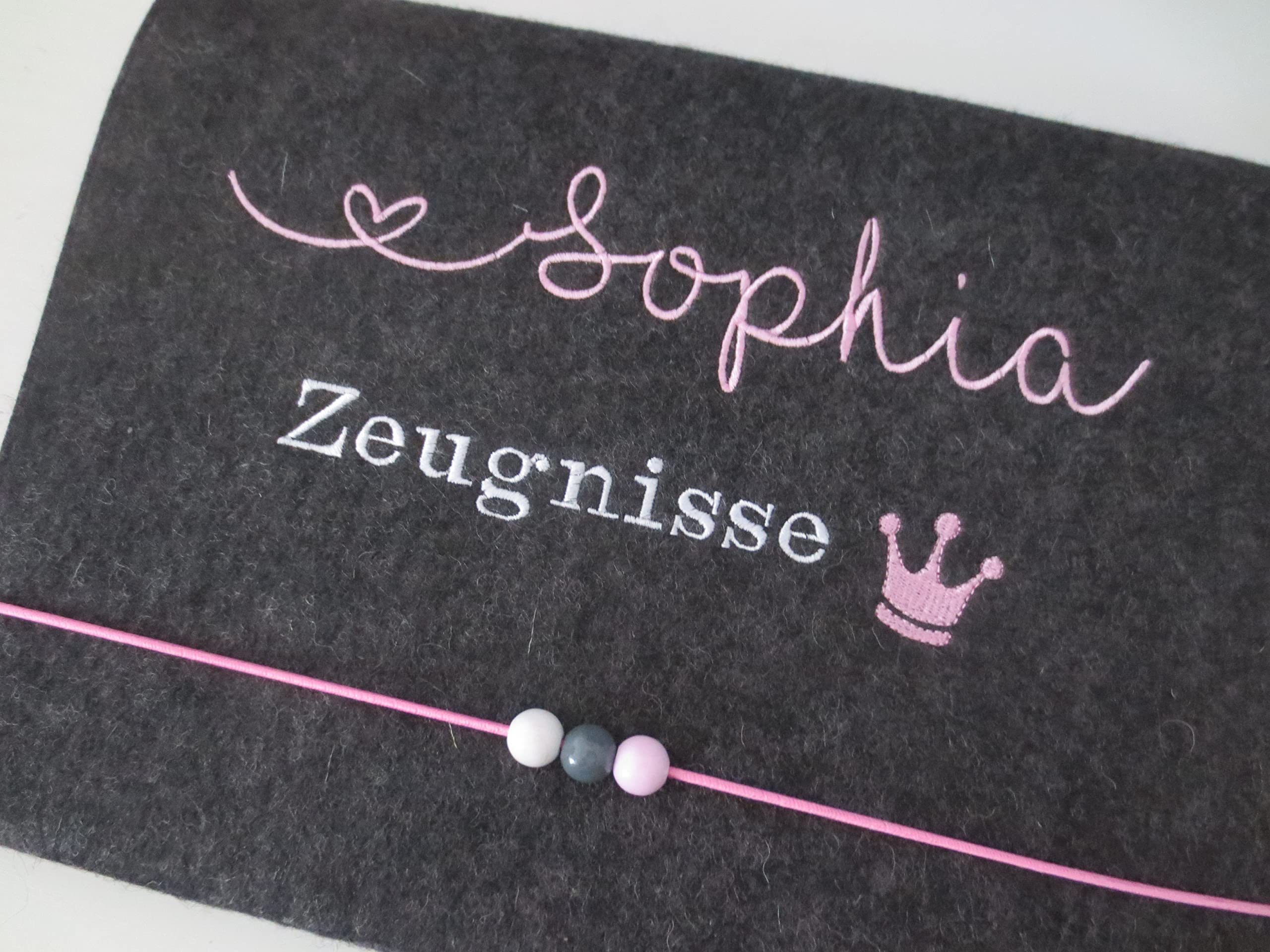 Zeugnismappe Wollfilz Mappe Zeugnisse DIN A4 Grundschule Schule"Krone"