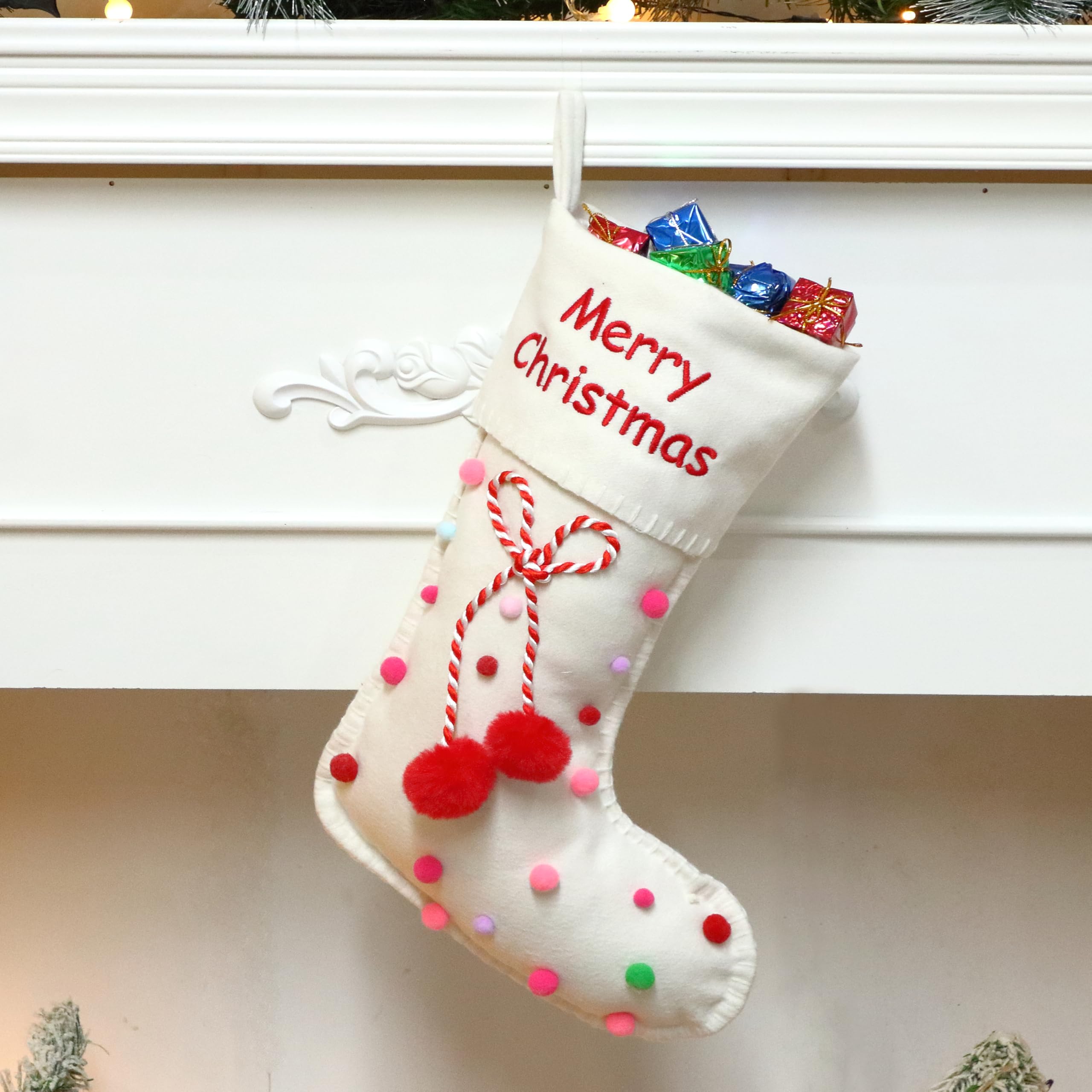 Chaussette de Noël Hopearl style bohème pour décoration sapin de Noël et fournitures fête