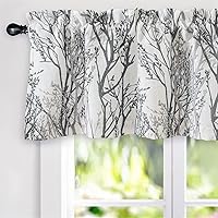 Vista 1 de DriftAway Cenefa con forro de lino de doble capa con aislamiento térmico para oscurecer la habitación, cenefas opacas de 3 pulgadas, bolsillo