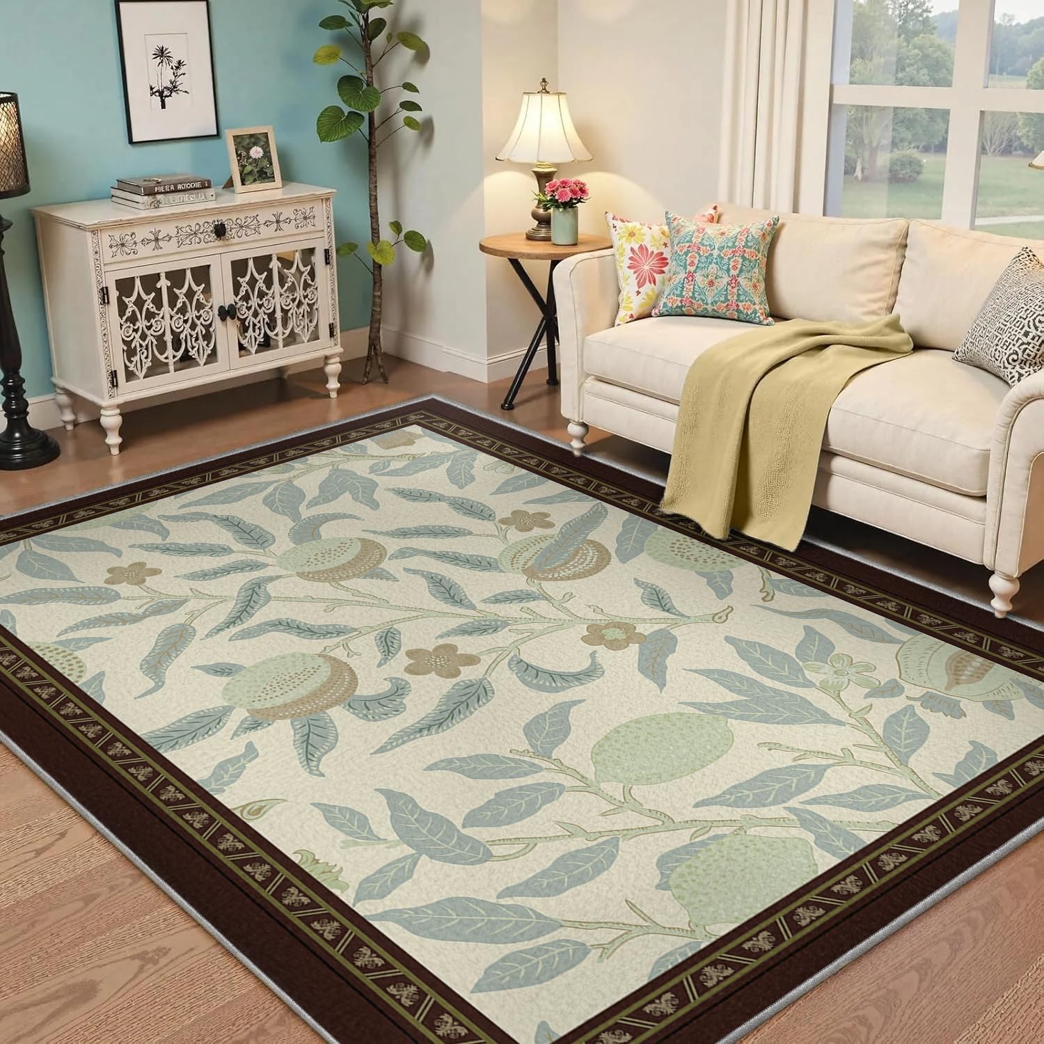 Tapis antidérapant à poils bas 90x120cm pour éliminer les taches du salon