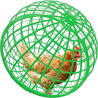 Rollable Circular Chicken Cage,Outdoor Pet Safety Coop,Plastics Poultry Cage House,Backyard Farms Courtyard Use,Secure Walking Coop Rabbits Chicks Ducks Ball Cage Prevents Dog Bites