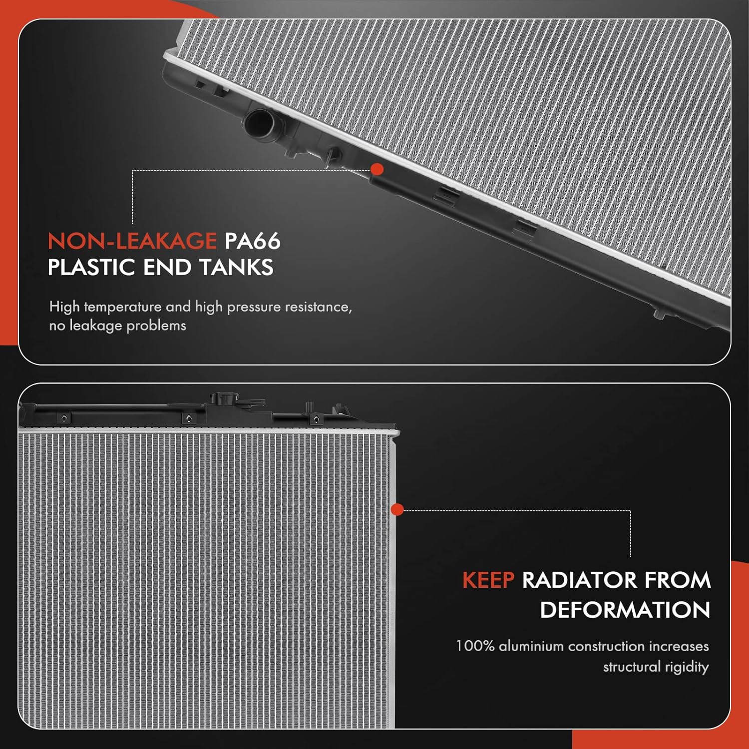 A-Premium Engine Coolant Radiator Assembly Compatible with Acura MDX 2014-2020 & Honda Pilot 2016-2021, Passport 2019-2021, Ridgeline 2017-2022