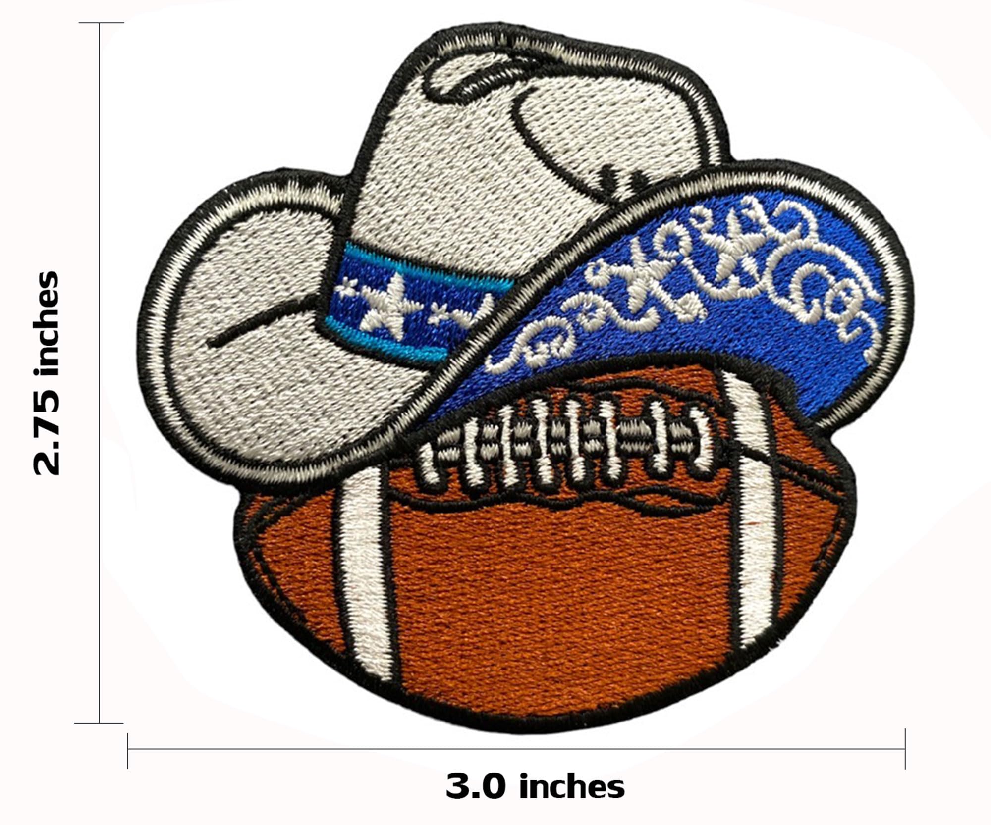 10 Patches Brodés Dallas Cowboys Texas 3,2x2,5 Pouces - À Coudre Ou