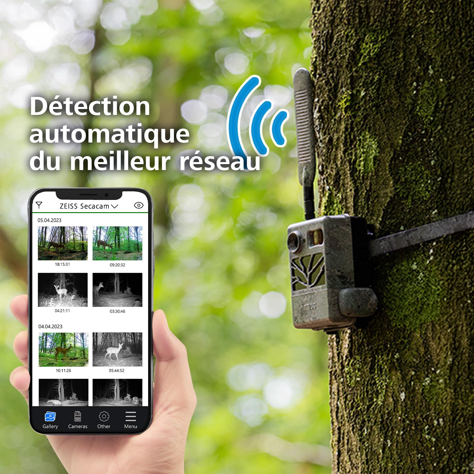 ZEISS Secacam 3-Caméra de Chasse Connectée 4G LTE, SIM, APP, 12MP, HD1080, Détection Infrarouge 20 m, Vision Nocturne, Étanche IP66, Angle 60, 60 LEDs Noires Invisibles, Surveillance Faune