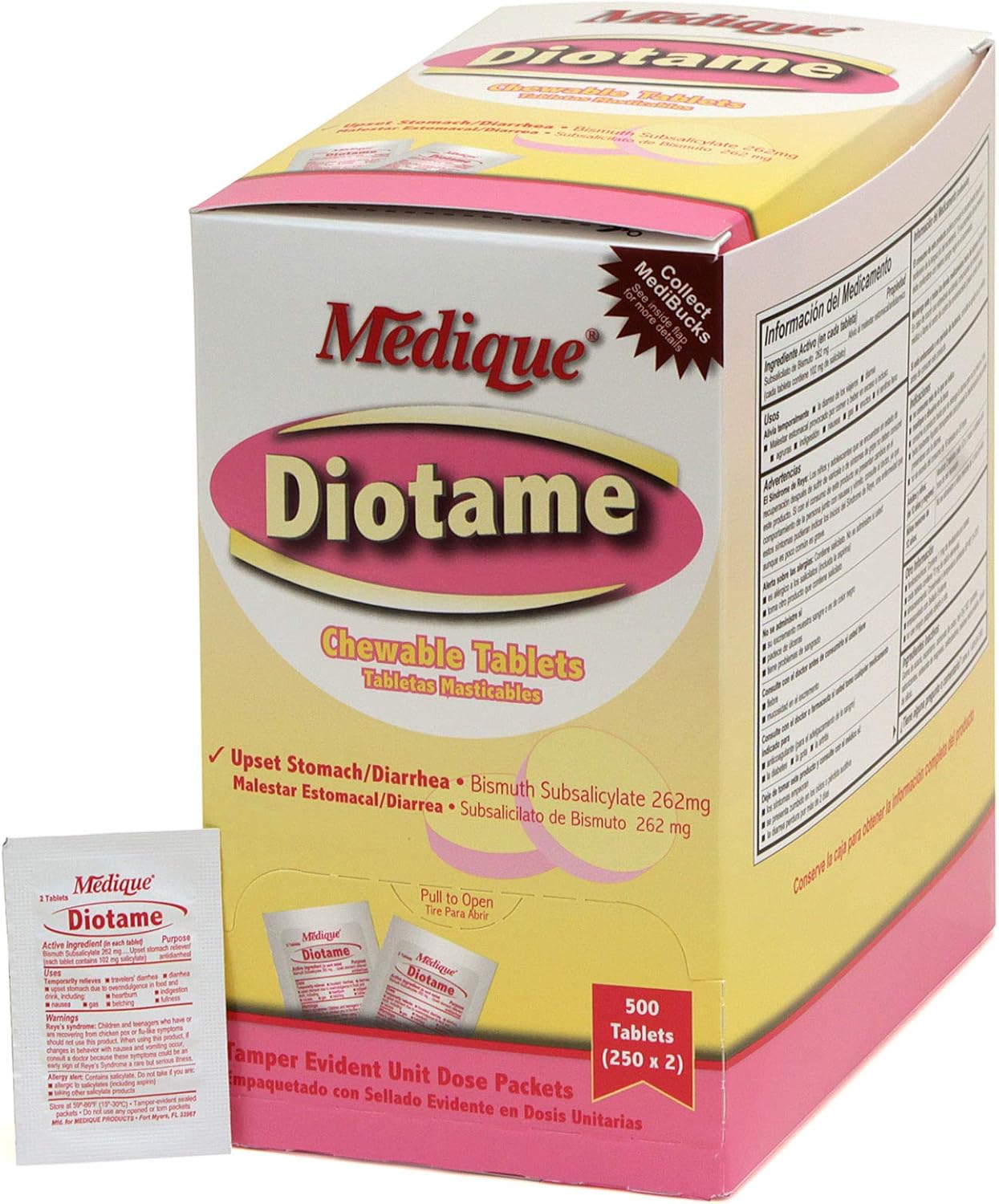 Medique Products 22013 Diotame Tablets, 250-Packets of 2