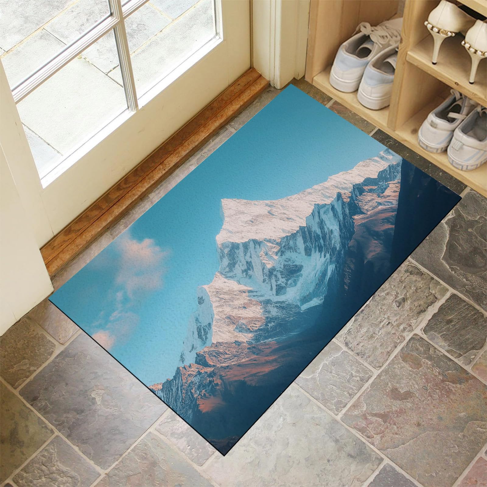 Tapis de porte extérieur imperméable et lavable qui retient la poussière