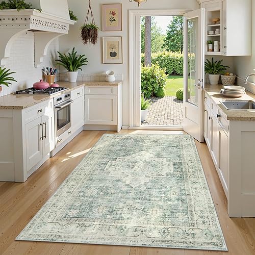 Miniatura 209 de LIVEBOX Alfombra lavable de 2 x 6 pies para baño, tapetes de cocina antideslizantes para entrada de piso, tapete bohemio para puerta delantera