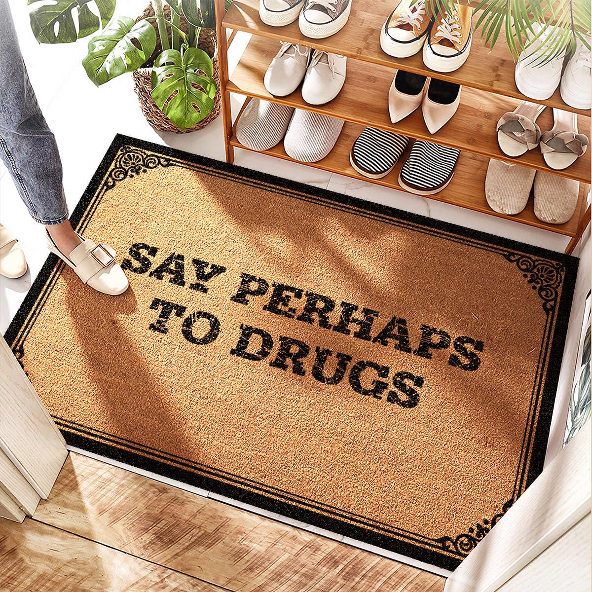 Tapis d'entrée extérieur drôle pour un accueil chaleureux
