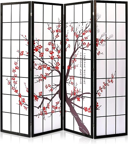 Miniatura 8 de SereneLife Divisor de ambientes de fibra tejida  4 paneles portátil, ligero, independiente, plegable para interiores, separador de pantalla, mejor