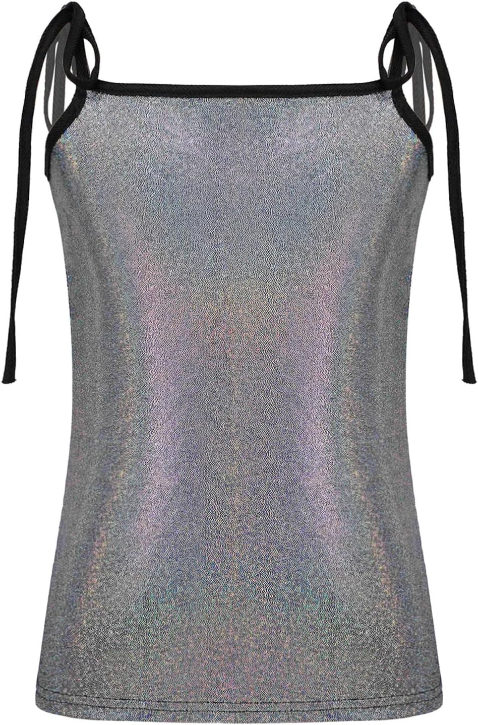 Linjinx Kids Girls Metallic Gymnastics DanceStrap Tank Top Cami Jazz Hip Hop Athletic Shirt Streetwear