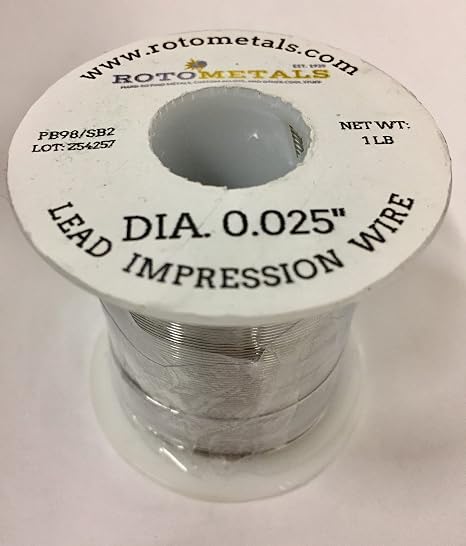 Lead Impresion Wire - .025 inch Diameter - 1 Pound Spool