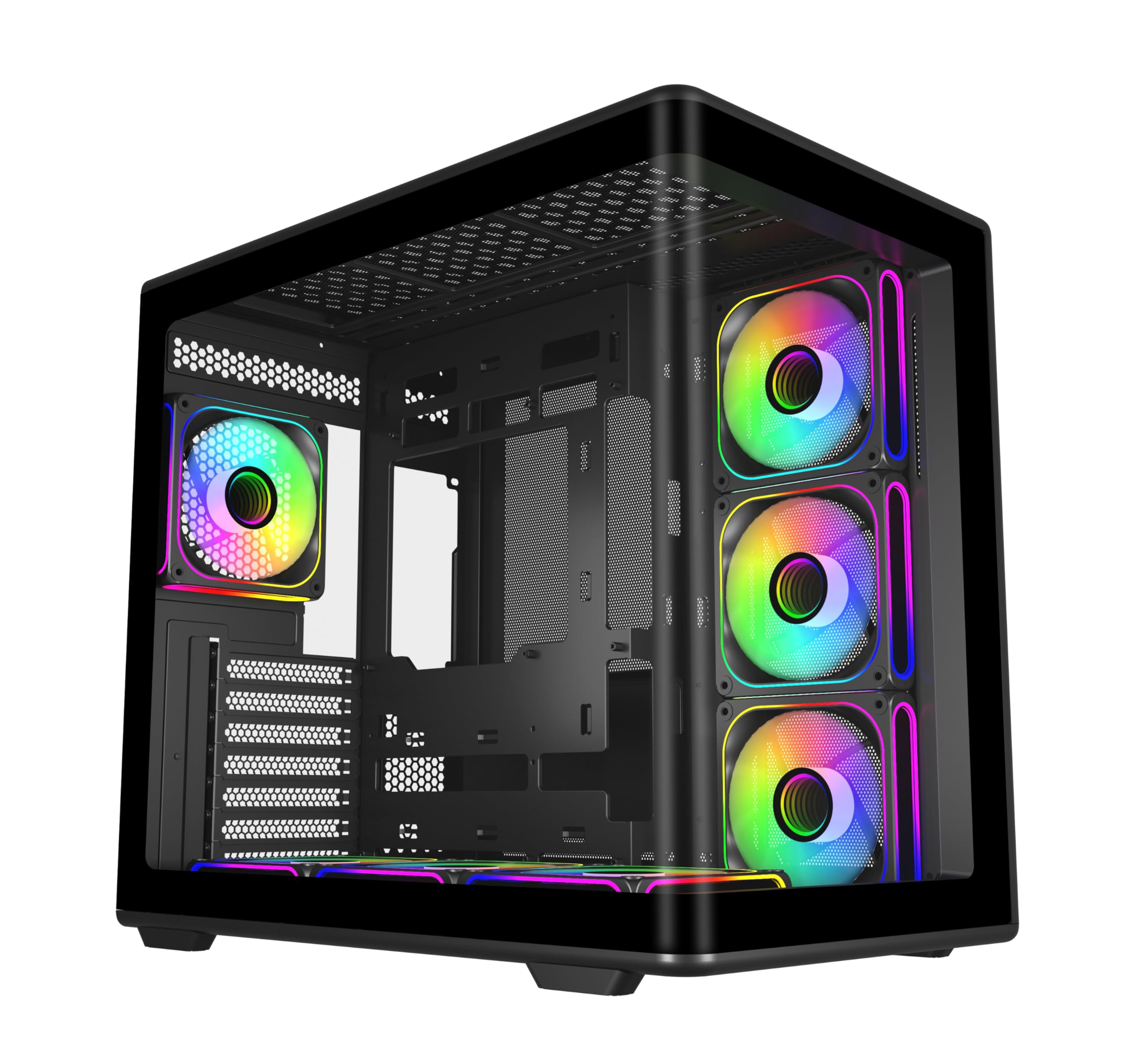 Cooler Master Elite 600 ATX Mid-Tower Case Black | 7X Pre-Installed Reverse ARGB Fans | Tempered Glass Side Panel | 360mm AIO & ATX Mobo Support | USB 3.2 Gen 2x2 Type-C | RTX 50 Series GPU Ready-picture-16